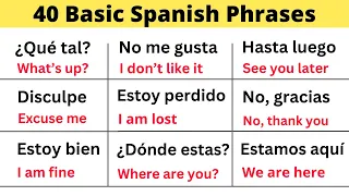40 Basic Phrases in Spanish for Beginners