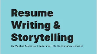Resume Writing & Storytelling