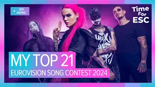 *MY TOP 21 - SO FAR* | New: 🇸🇲 | Eurovision Song Contest 2024