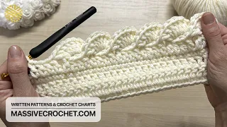 The most PRETTY & EASY Crochet Border Pattern for Beginners! 👌🏻 😍 Crochet Edging for Baby Blanket