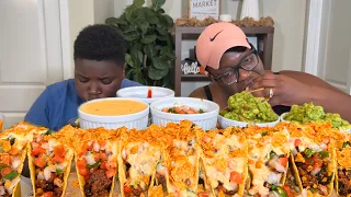 ITS JUST ONE OF THOSE DAYS..|CHEESY NACHO LOADED TACOS| MUKBANG EATING SHOW!