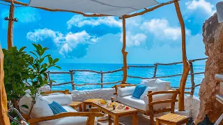 Seaside Cafe Ambience - Bossa Nova Music, Smooth Jazz BGM, Brunch Time, Ocean Wave Sound for relax