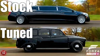 Forza Horizon 4: Stock vs Tuned! Cadillac Limo vs Austin Taxi
