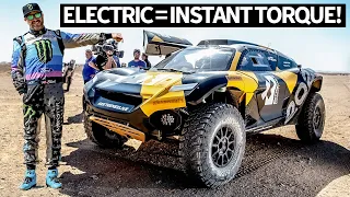 First Drive: Ken Block Drives the ALL NEW Extreme E Electric Racecar in Last Stage of Dakar Rally