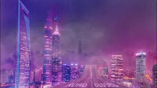 Cyberpunk City ASMR Ambience: 8 Hours of Thunder, Rain, & City Sounds to Help You Sleep or Focus