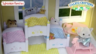 Sylvanian Family Calico Critters Triple Bunk Bed Set Unboxing Review and Play - Kids Toys