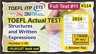 TOEFL ITP Actual Test Structure & Written Expression with answers #toeflstructure #toeflpracticetest