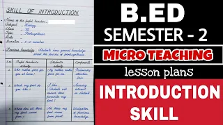 B.ed Microteaching| Micro lesson plans| INTRODUCTION SKILL Plan|प्रस्तावना कौशल | Photosynthesis