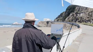 PLEIN AIR oil painting OCEAN BEACH SF with Tim Horn
