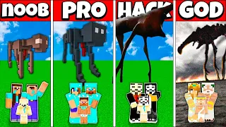 Minecraft Battle: FAMILY DAY 18 HEAD HOUSE BUILD CHALLENGE NOOB vs PRO vs HACKER vs GOD Animation