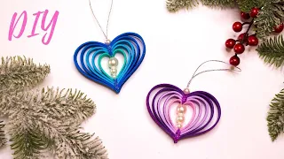 ♥️ СЕРДЕЧКИ НА ЕЛКУ из глиттерного фоамирана ♥️ Игрушки своими руками ♥️ DIY Christmas Ornaments