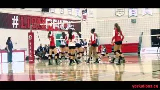 York Lions | Women's volleyball vs. Nipissing Lakers highlights - Feb. 9, 2014