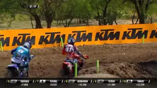 Jeffrey Herlings & Pauls Jonass battle & Jonass crash MXGP of Leon MX2 Race 1