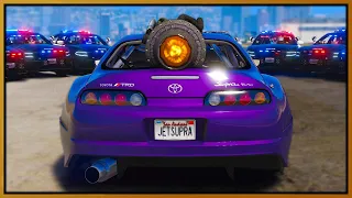 GTA 5 Roleplay - 10 cops chase Jet Engine Supra | RedlineRP