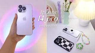 aesthetic iPhone 14 Pro [ silver 256 GB ] unboxing 🌷 ✨ ASMR ✨ | accessories, camera test 🌚