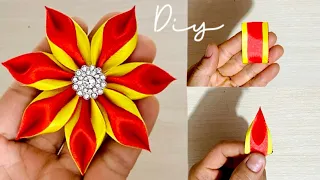 DIY Satin Ribbon Flowers | How To Make  Flower From Satin Ribbon Easy | craft and ribbon art