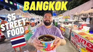 $5 STREET FOOD Challenge in Bangkok Night Market 🇹🇭