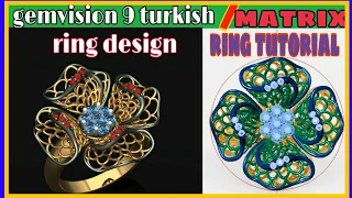 how to make turkish rings/turkish ring design matrix 9 gemvision/jewellery cad design tutorial/ring