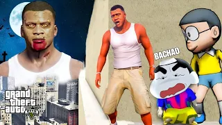 GTA5: Franklin Fights with Zombies & play mega ramp to save Shinchan & Nobita