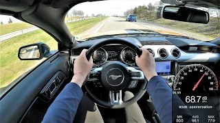 Ford Mustang V8 5.0l 460HP - Highway POV Test Drive - Cabin dB noise level test - Fuel consumption