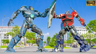 Transformers Prime - Optimus Prime vs Gipsy Danger Full Fight | Paramount Pictures [HD]