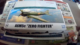 Premium Hobbies 1:72 scale A6M5c "Zero Fighter" Kit Unboxing and Review