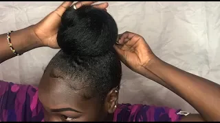Quick & Easy Bun With Jumbo Braiding Hair/ 4c hair