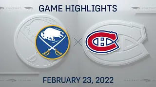 NHL Highlights | Sabres vs. Canadiens - Feb 23, 2022