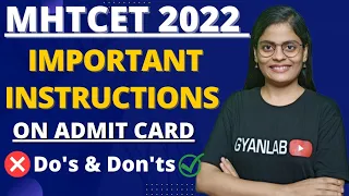 🛑 MUST WATCH 🛑MHTCET Exam Instructions Do's & Don'ts | Gyanlab | Anjali Patel