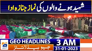 Geo News Headlines 3 AM - Peshawar - Funeral prayers | 31st Jan 2023