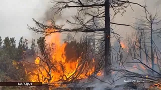 В Магадане локализован пожар на сопке в районе «Снегорки»