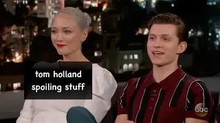 tom holland spoiling stuff for 4 minutes straight