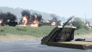 Ukraine's Himars Missiles Blow Up Pontoon Bridges with Russia's Advanced T-14 Tanks - ARMA 3