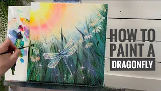 Acrylic Painting Tutorial 🎨 How To Paint A DRAGONFLY