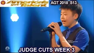 Jeffrey Li sings “One Moment In Time”  America's Got Talent 2018 Judge Cuts 3 AGT