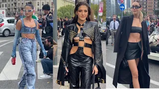 Diesel fashion show 2023 what people r wearing Milan fashion week #vogue #streetstyle #milan #style