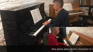 Bach 2 Part Invention No 3 in D major for 2 pianos (additional piano part by Simon Peberdy)