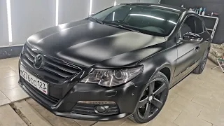 VW Passat CC Бэтмобиль. Оклейка в черную сатиновую пленку.