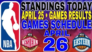 nba playoffs standings today April 25, 2024 | games results | games schedule April 26, 2024