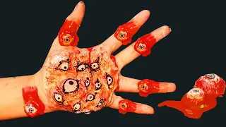 Stop Motion Cooking - Baked POTATO with a HAND FULL of EYES | Horror Cooking