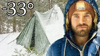 Surviving The Coldest Night Of My Life ASMR | Solo Winter Camping
