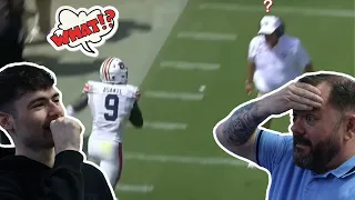 BRITISH FATHER AND SON REACT! Craziest "Jaw Dropping" Moments in College Football!