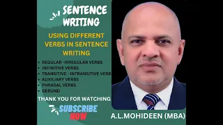 SENTENCE WRITING: USING DIFFERENT TYPES OF VERBS