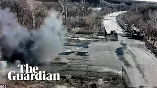 Ukrainian military release footage showing crossing point being shelled