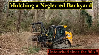 Mulching and Clearing a Backyard UNTOUCHED since the 90's