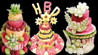 Birthday Cake made from fruits  /Fruit and Vegetable Carving