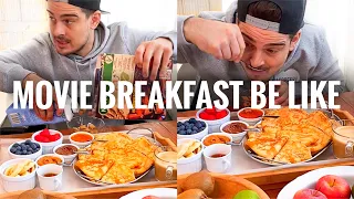 Why they never eat the best food (like pancakes)😩🥞🍓| Movie breakfast be like| CHEFKOUDY