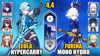 F2P C0 Eula Hypercarry & C0 Furina Mono Hydro Team | Spiral Abyss 4.4 Floor 12 | Genshin Impact