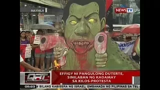 QRT: Effigy ni Pangulong Duterte, sinilaban ng Kadamay sa kilos-protesta