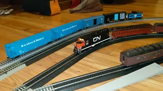 Running the new Bachmann GP35 DCC WOW Sound. The cat came for a visit too.